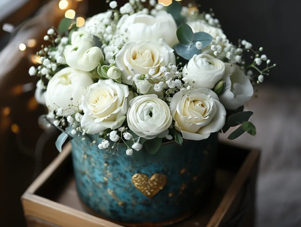 Elegant white flower box